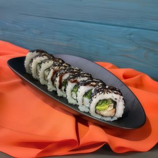 Каліфорнія з вугром в кунжуті (265г)