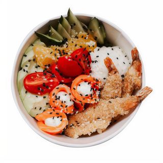 Поке з Креветкою темпура та лососем (350г)