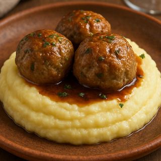 Пюре з тефтелями 