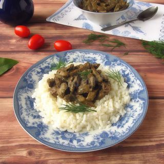 Рис з курячою печінкою