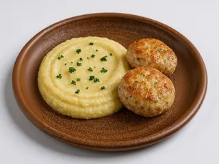 Пюре з 2 котлетами з курки