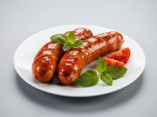 Ковбаски гриль з грінками та овочами 