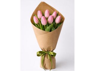 Букет з 7 рожевих тюльпанів