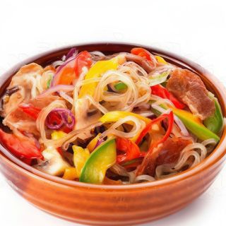 Фунчоза з креветками та куркою (400г)