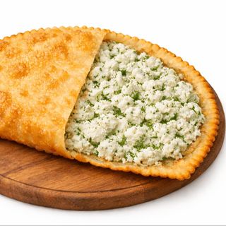 Чебурек з трьома видами сиру та зеленню