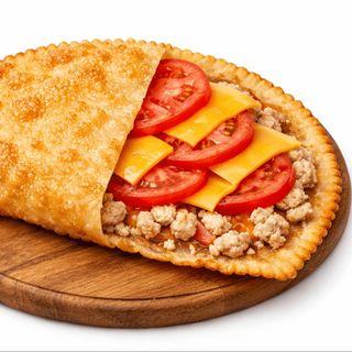 Чебурек з куркою, помідором та чедером