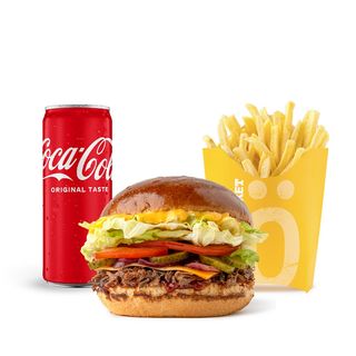 Комбо меню Бургер з рваною яловичиною