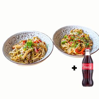 Удон з куркою+Удон з телятиною (700г)