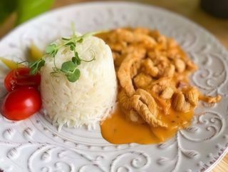 Бефстроганів з індички з рисом (260г)