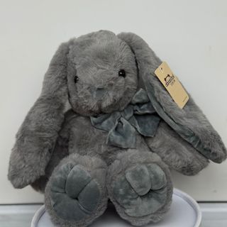 М'яка іграшка Зайчик сірий з бантом