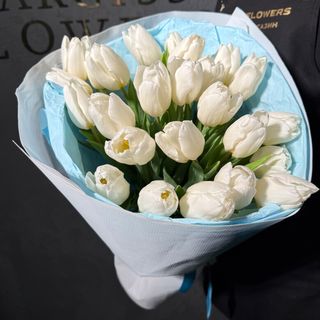 25 білих тюльпанів