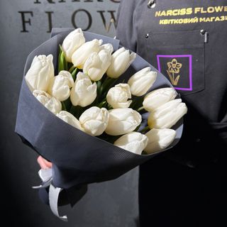 15 білих тюльпанів grey