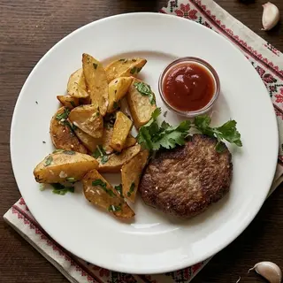 Картопля з котлетою (280г).