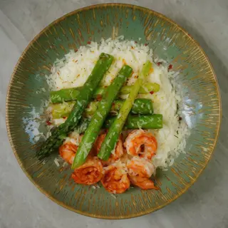 Risotto ai gamberi e asparagi