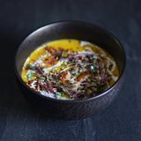 Гарбузовий крем-суп з креветками