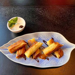 Млинці з бананом та згущеним молоком