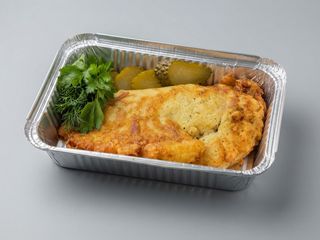 Дерун зі смаженими ковбасками (420г)