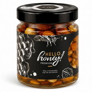 Мед преміум з горіхами 230г