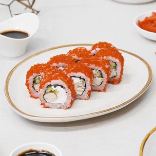 Філадельфія з креветкою та ікрою тобіко (260г)