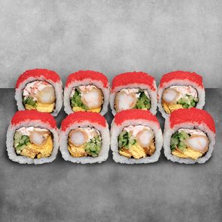 Рол Каліфорнія з креветкою темпура та крабом (280г)