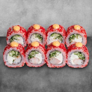 Рол Філадельфія в ікрі тобіко з креветкою (270г)