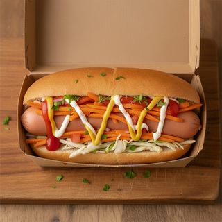 Хот дог базарний з молочною сосискою