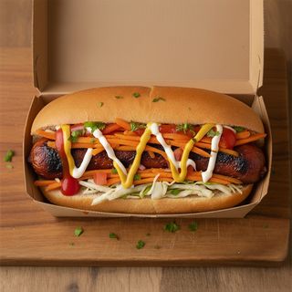 Хот дог базарний з баварською сосискою