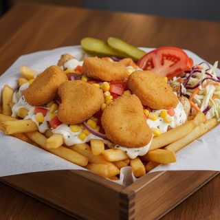 Картопля фрі+нагетси та сир