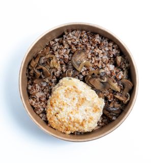 Гречка з грибами + котлета куряча