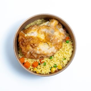 Кус кус з овочами +куряча відбивна