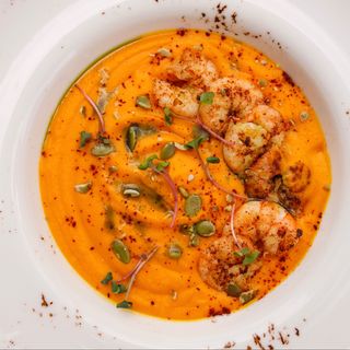 Гарбузовий суп з креветками