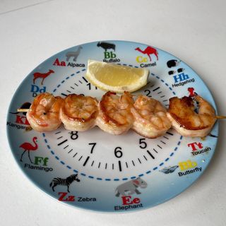 Шашличок з хвостиків тигрових креветок