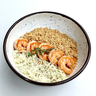 Ризото з тигровими креветками та сиром Дор Блу