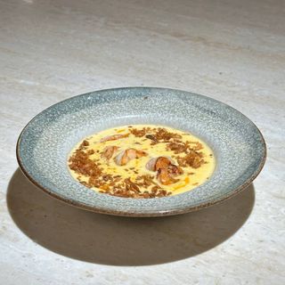 Сирний крем-суп з креветками