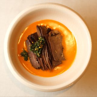 Язик з на вугіллі з кремом із аджики (240г)