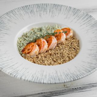 Ризото з креветками, сиром Дор Блу та крихтами волоського горіху (350 г)