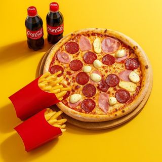 Піца 40 см + 2 картоплі фрі + 2 Coca Cola