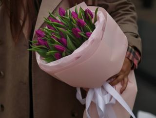 15 фіолетових тюльпанів