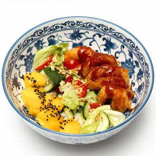 Боул з креветками темпура і манго (350г)