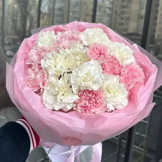 Букет з 15 гвоздик мікс