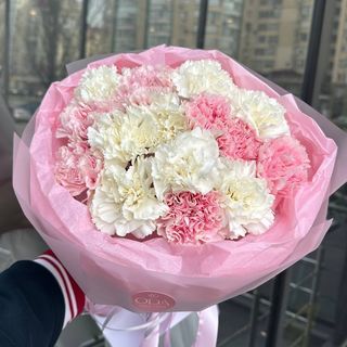 Букет з 15 гвоздик мікс