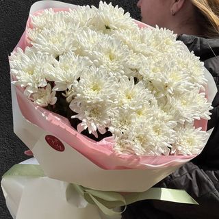 Букет із 15 Хризантем Балтика біла