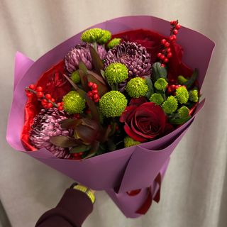 Букет квітів «Осінній рубін»