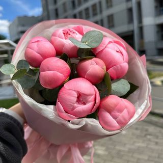 Букет з 7 півоній Pink
