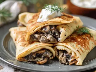 Млинці з куркою та грибами 1 шт (200 г)