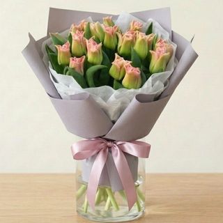 Букет  з 15 шт папугових тюльпанів