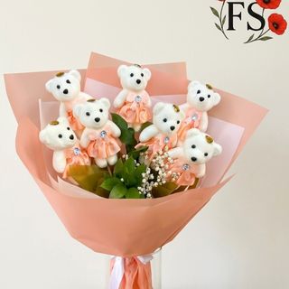 Букет з мішек в персиковому упакувані