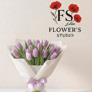 Букет з 15 шт лавандового тюльпана