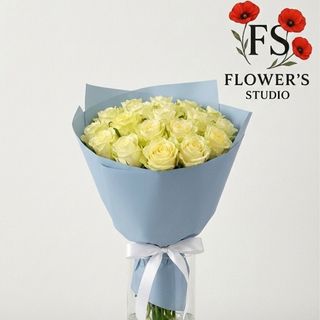 Букет 25 шт білих троянд