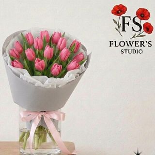 Букет 15 шт тюльпан рожевий